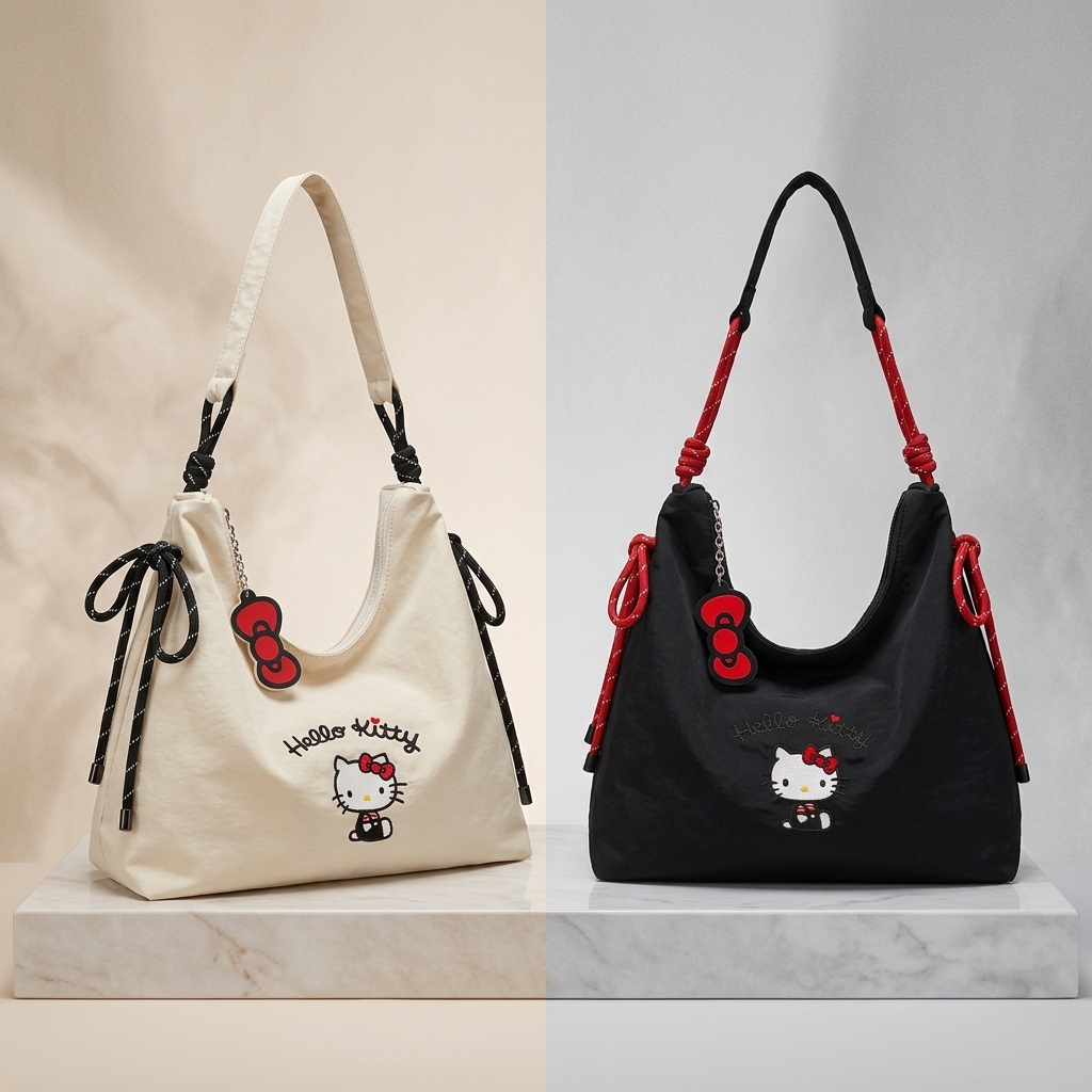 Canvas Tote Bag - Hello Kitty Knot Canvas Tote Bag