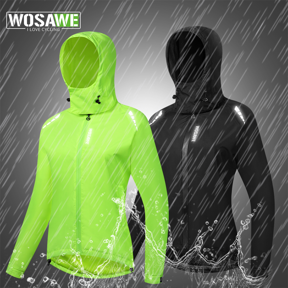 Women'S Fashion Rain Jacket - WOSAWE Cycling Raincoat Women Hooded Rain