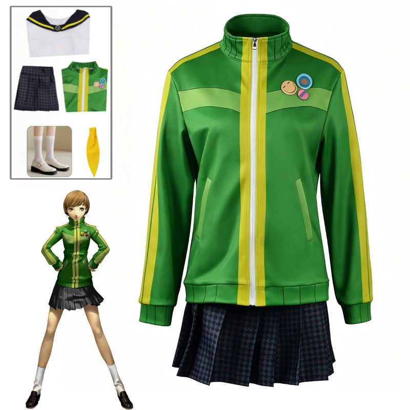 Persona 4 Chie Satonaka Cospla - đánh giá và giá Pleated Skirt Women