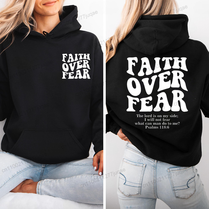 Faith Over Fear Print Sweatshi - đánh giá và giá Women Fashion Over The Years