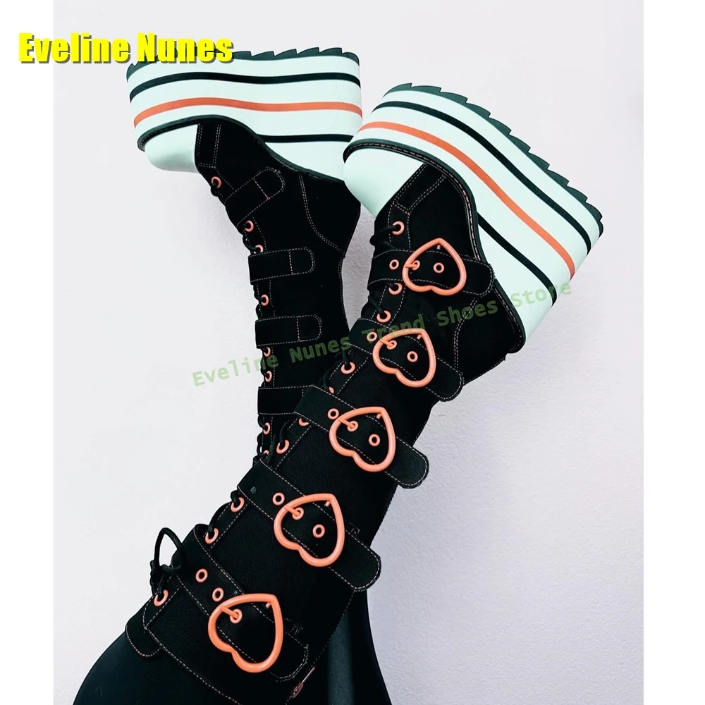 Heart Shaped Buckle Platform B - đánh giá và giá Women'S Fashion Boots 2025
