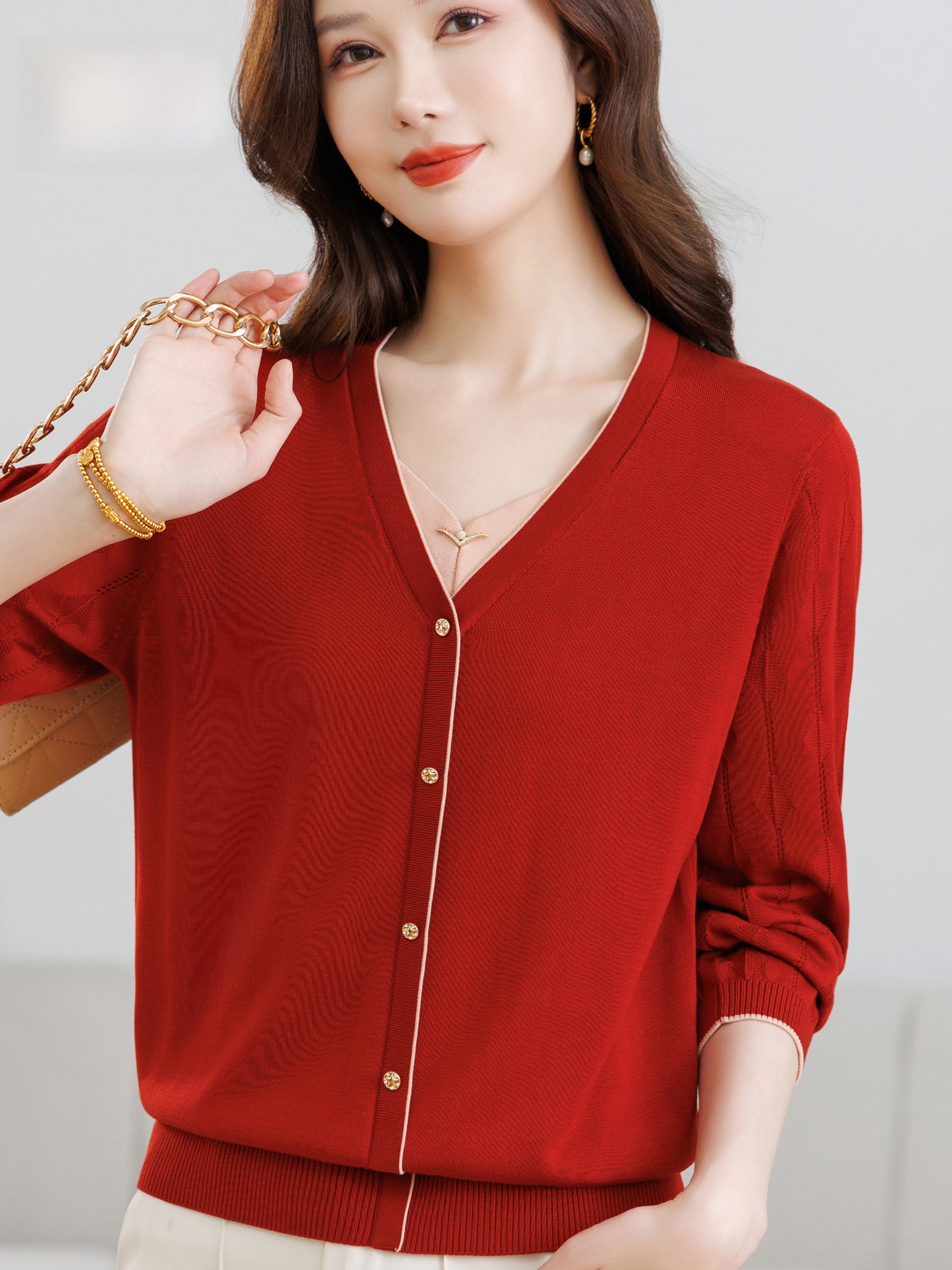 Spring Summer V-Neck Knitted B - đánh giá và giá Women Fashion Over 60
