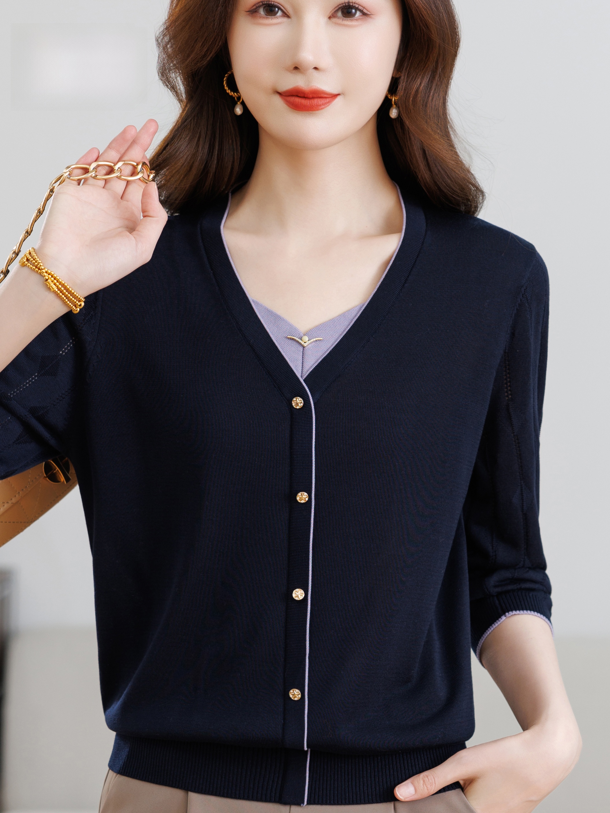 Spring Summer V-Neck Knitted B - đánh giá và giá Women Fashion Over 60