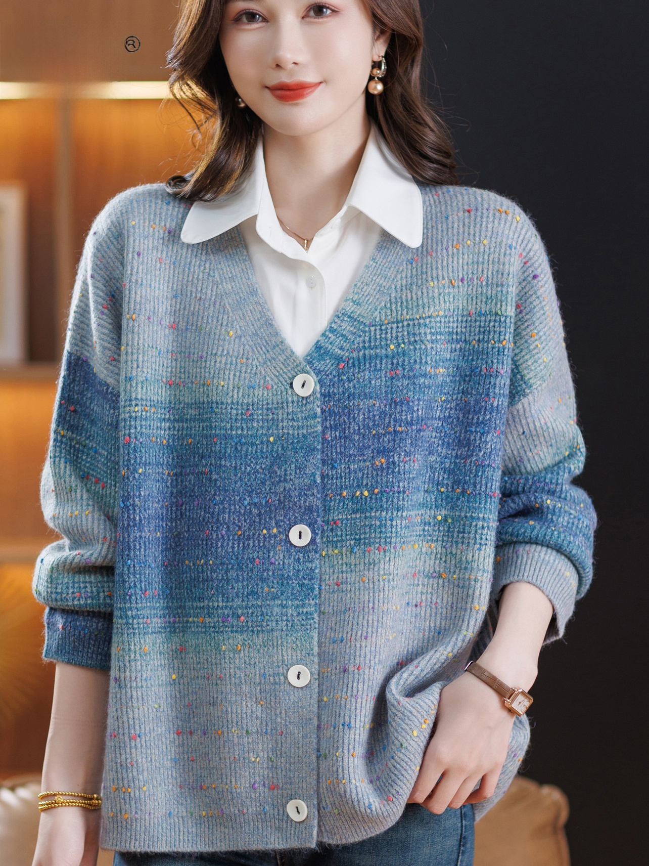 Spring Autumn V-neck Loose Flo - đánh giá và giá Women Fashion Over 60