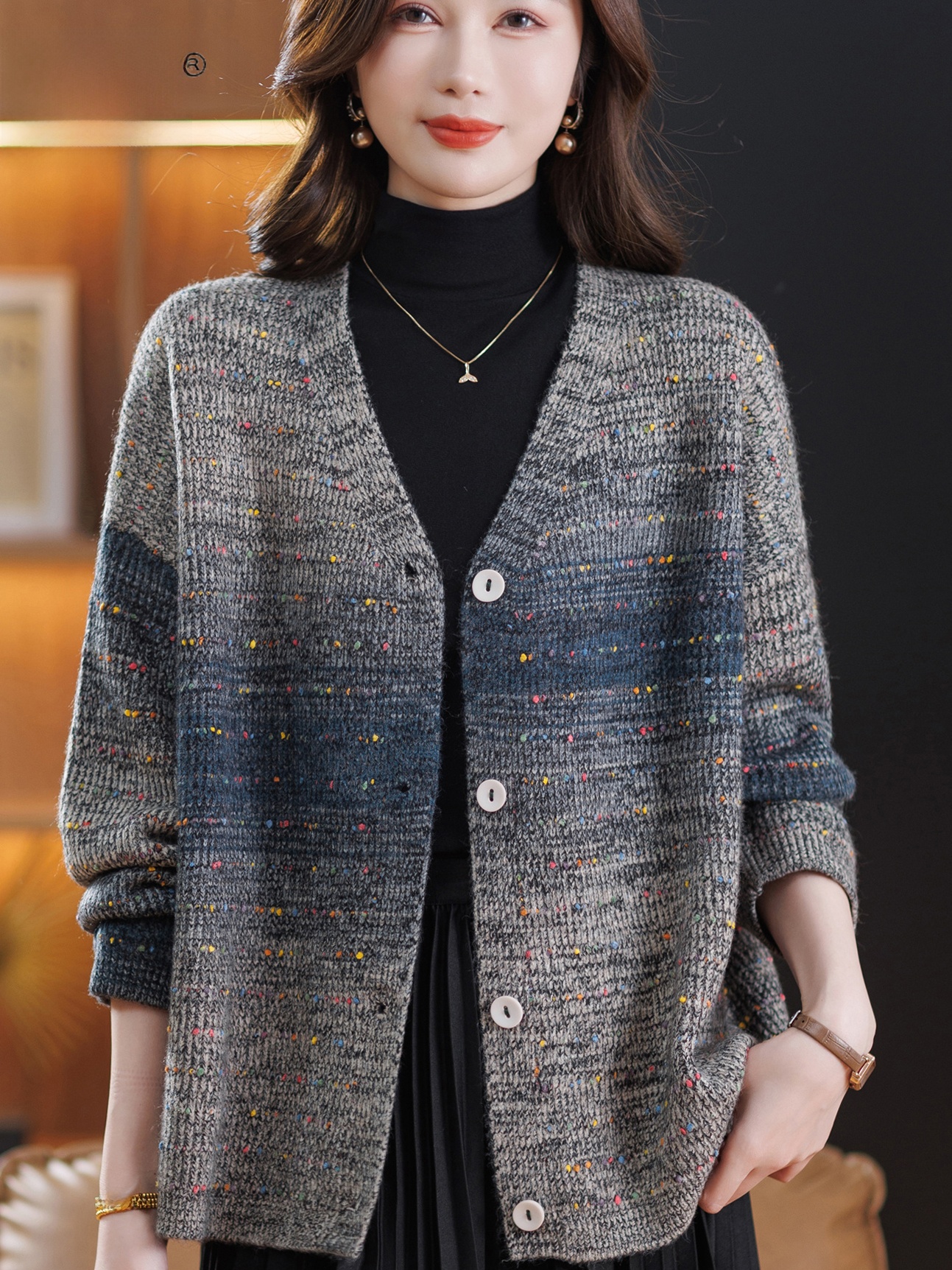 Spring Autumn V-neck Loose Flo - đánh giá và giá Women Fashion Over 60