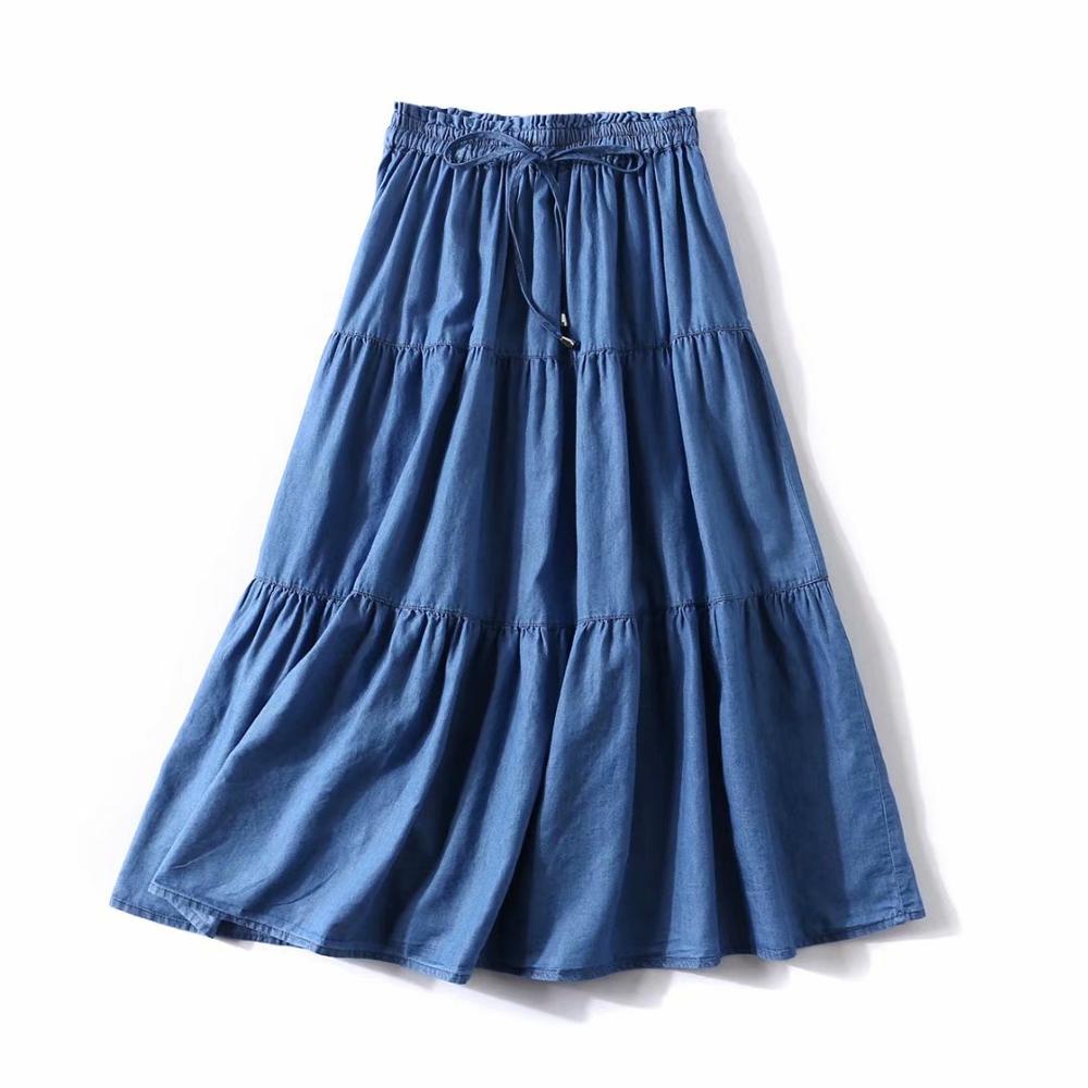 Women' Pleated Denim ruffled s - đánh giá và giá Pleated Skirt Women