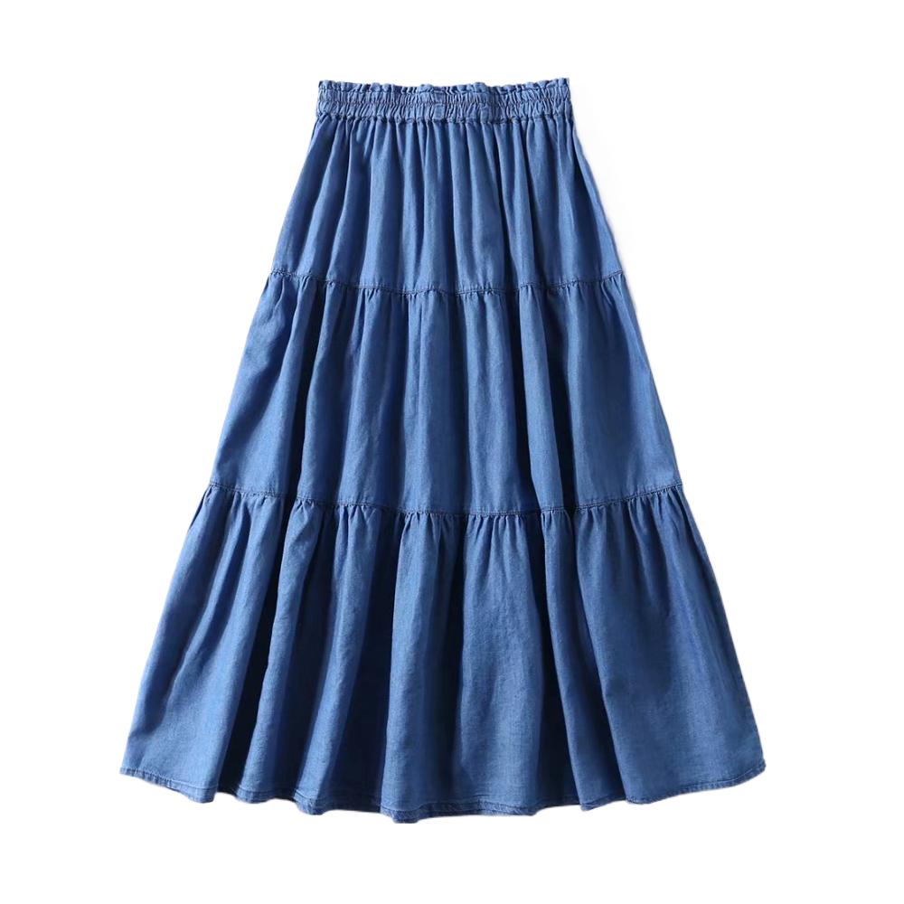 Women' Pleated Denim ruffled s - đánh giá và giá Pleated Skirt Women