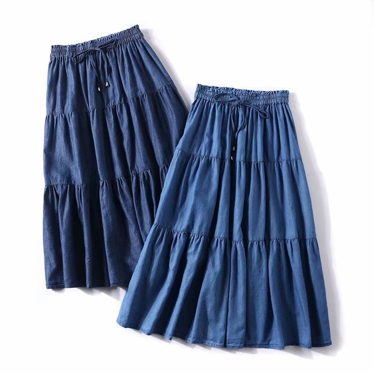 Women' Pleated Denim ruffled s - đánh giá và giá Pleated Skirt Women