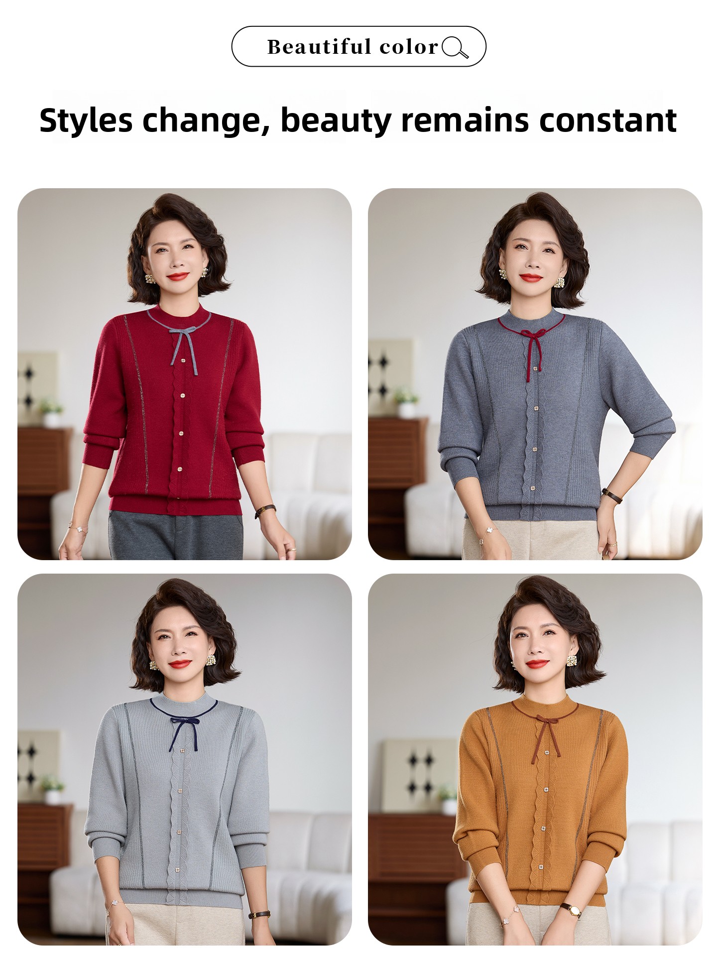 2026  Year Red Knitted Thicken - đánh giá và giá Women Fashion Over 60