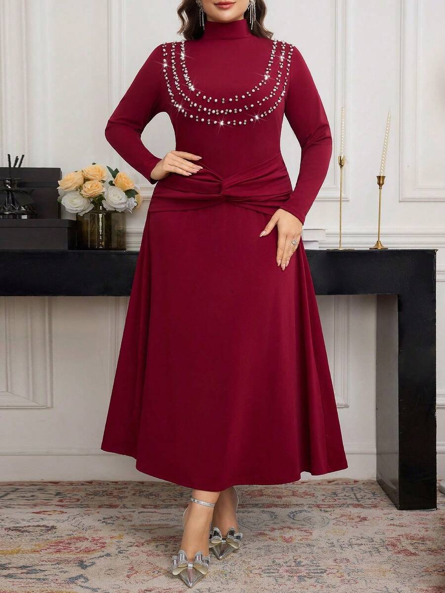 Elegant Solid Color Pearl Rhin - đánh giá và giá Women'S Fashion Jersey