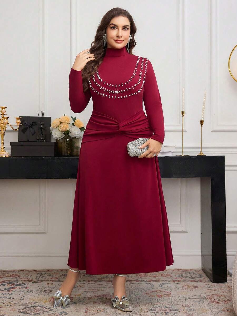 Elegant Solid Color Pearl Rhin - đánh giá và giá Women'S Fashion Jersey
