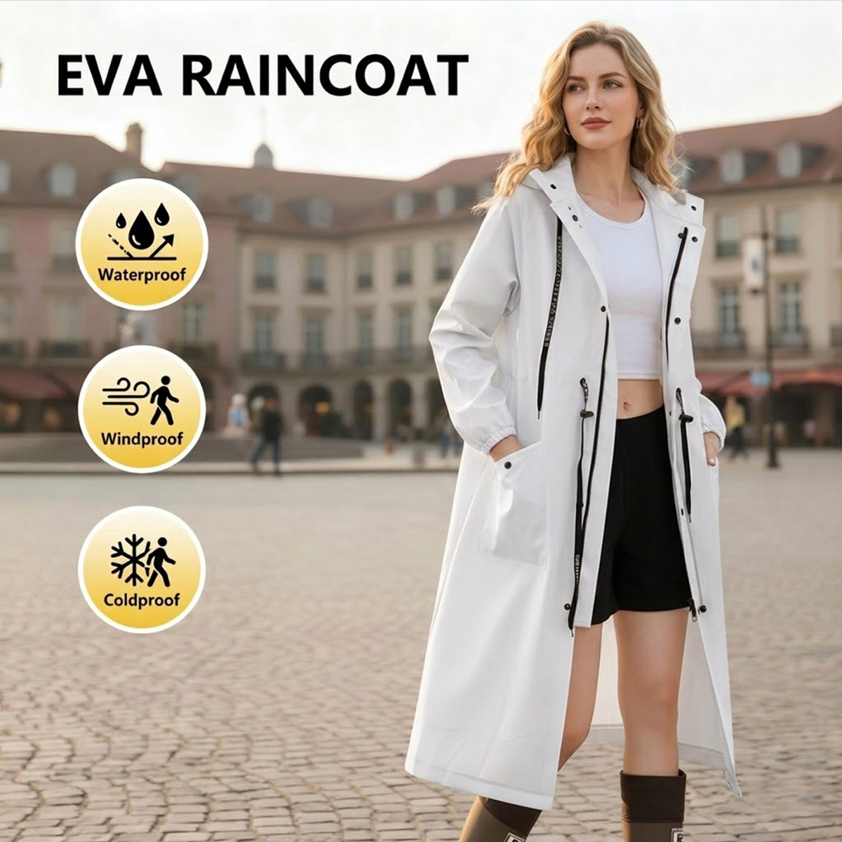 Women Long Waterproof Rain Jac - đánh giá và giá Women'S Fashion Rain Jacket
