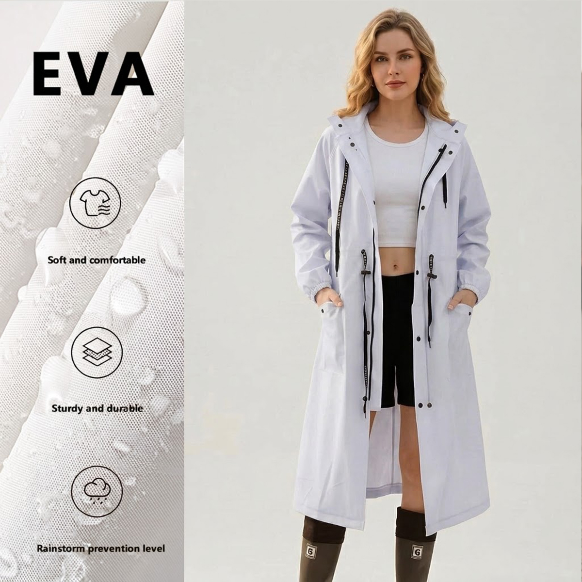 Women Long Waterproof Rain Jac - đánh giá và giá Women'S Fashion Rain Jacket