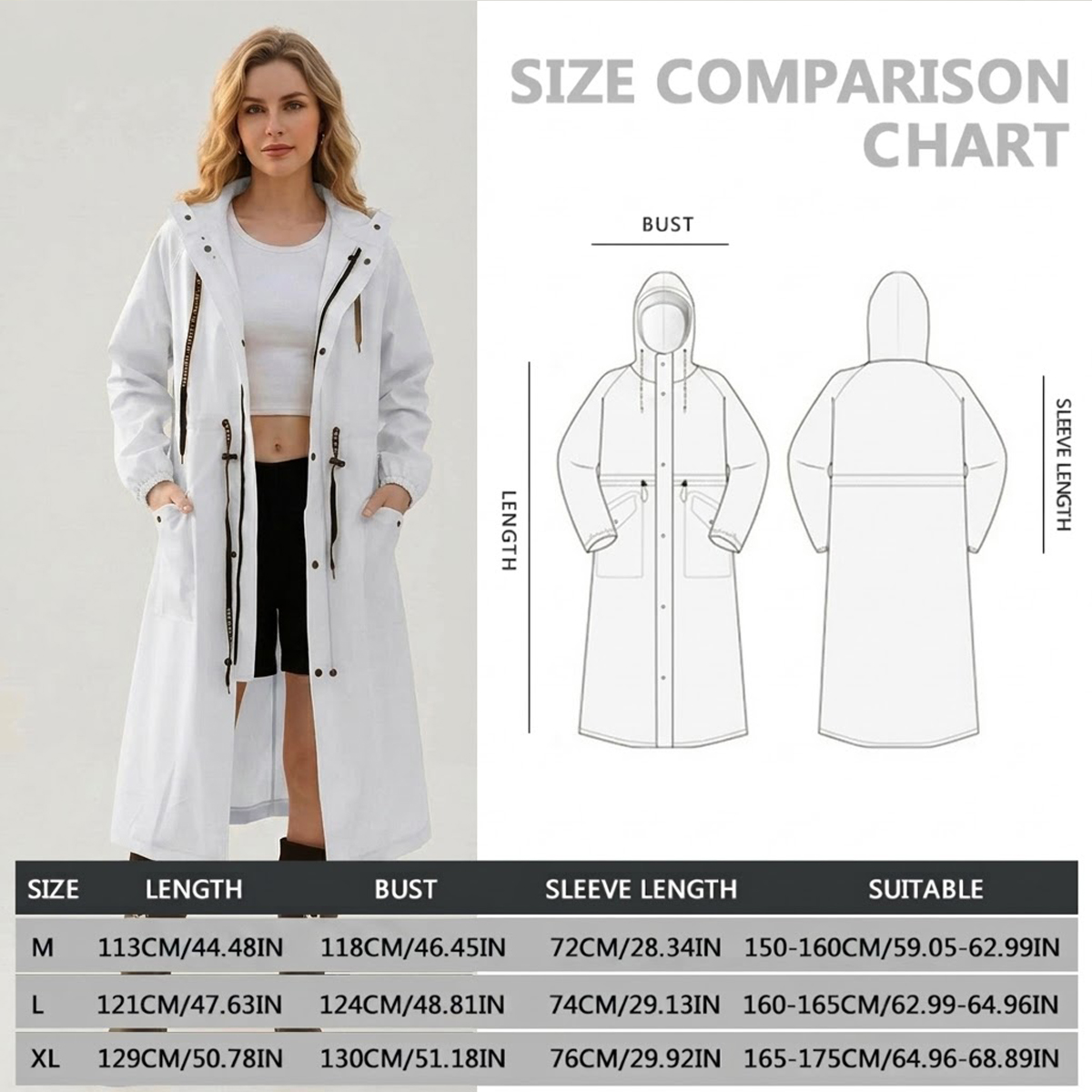 Women Long Waterproof Rain Jac - đánh giá và giá Women'S Fashion Rain Jacket
