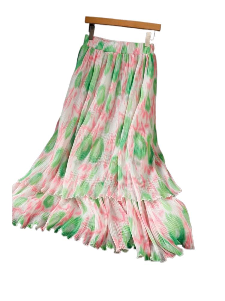 2026 Fashion Sweet Floral Prin - đánh giá và giá Pleated Skirt Women