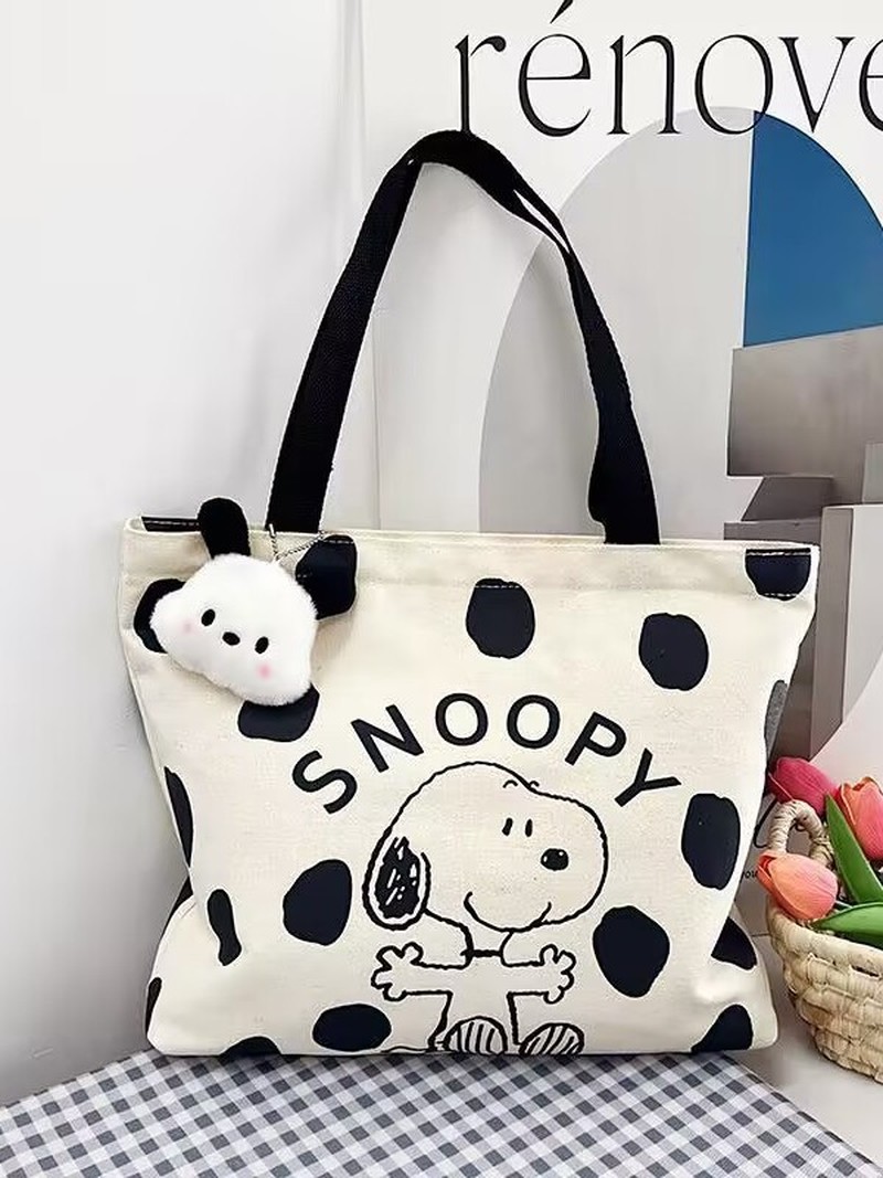 Cartoon Snoopy Canvas Shoulder - đánh giá và giá Canvas Tote Bag