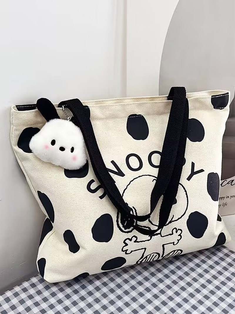 Cartoon Snoopy Canvas Shoulder - đánh giá và giá Canvas Tote Bag