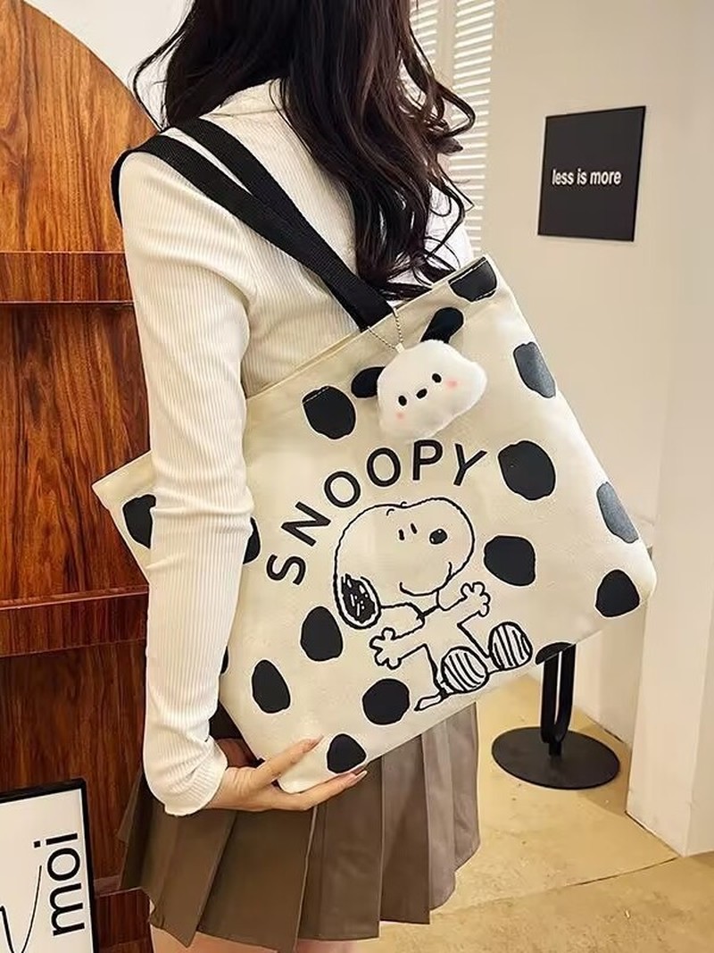 Cartoon Snoopy Canvas Shoulder - đánh giá và giá Canvas Tote Bag