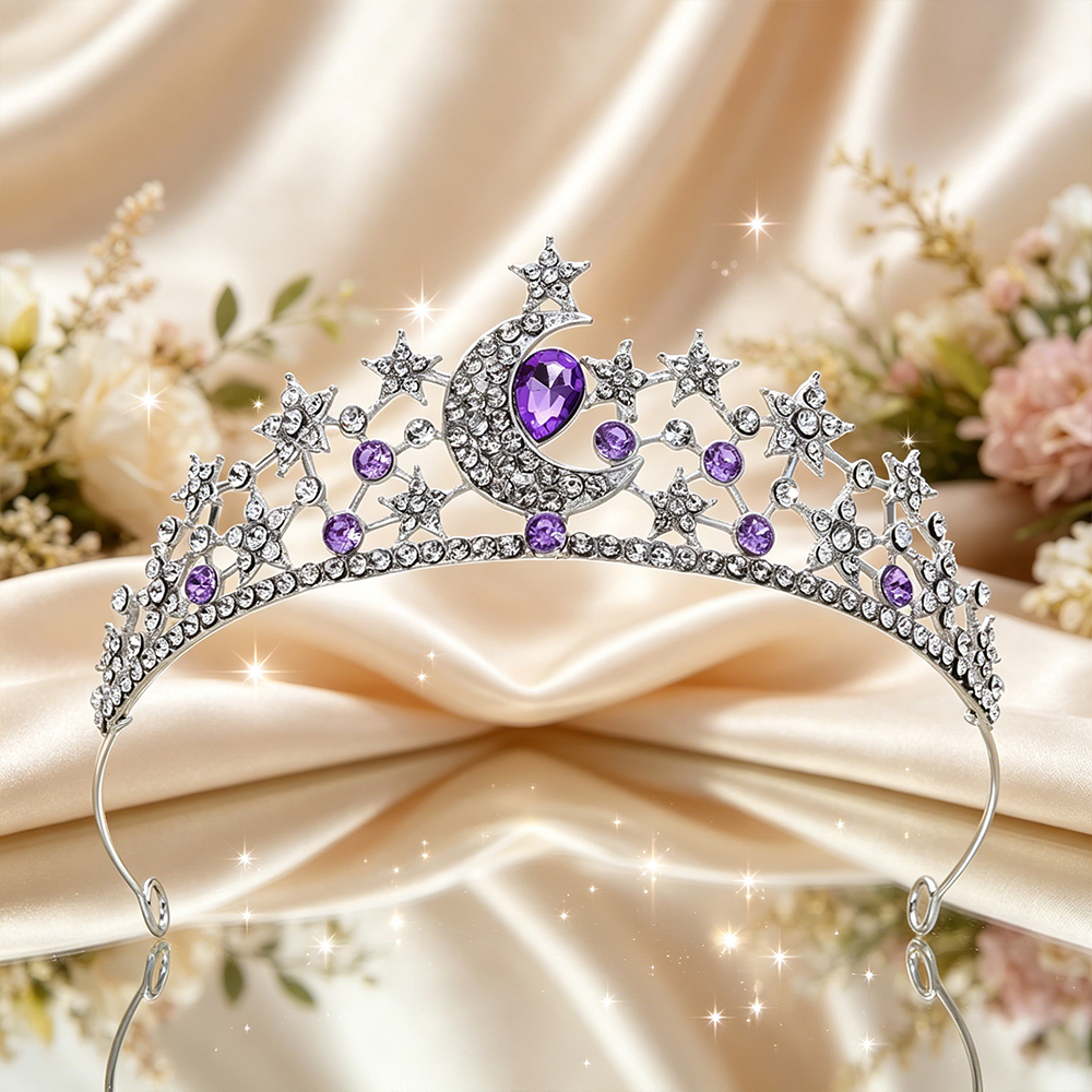 Moon Star Bridal Tiara Sparkli - đánh giá và giá Women Queen Fashion