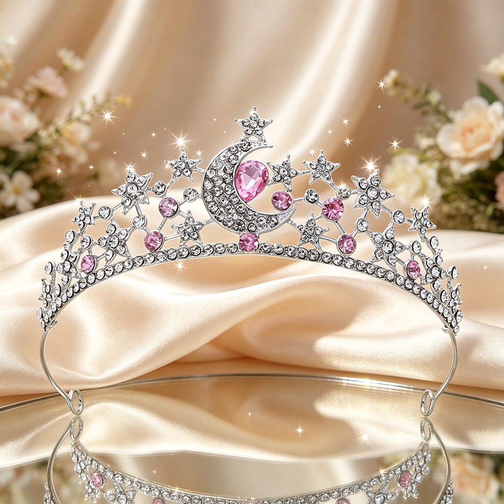 Moon Star Bridal Tiara Sparkli - đánh giá và giá Women Queen Fashion