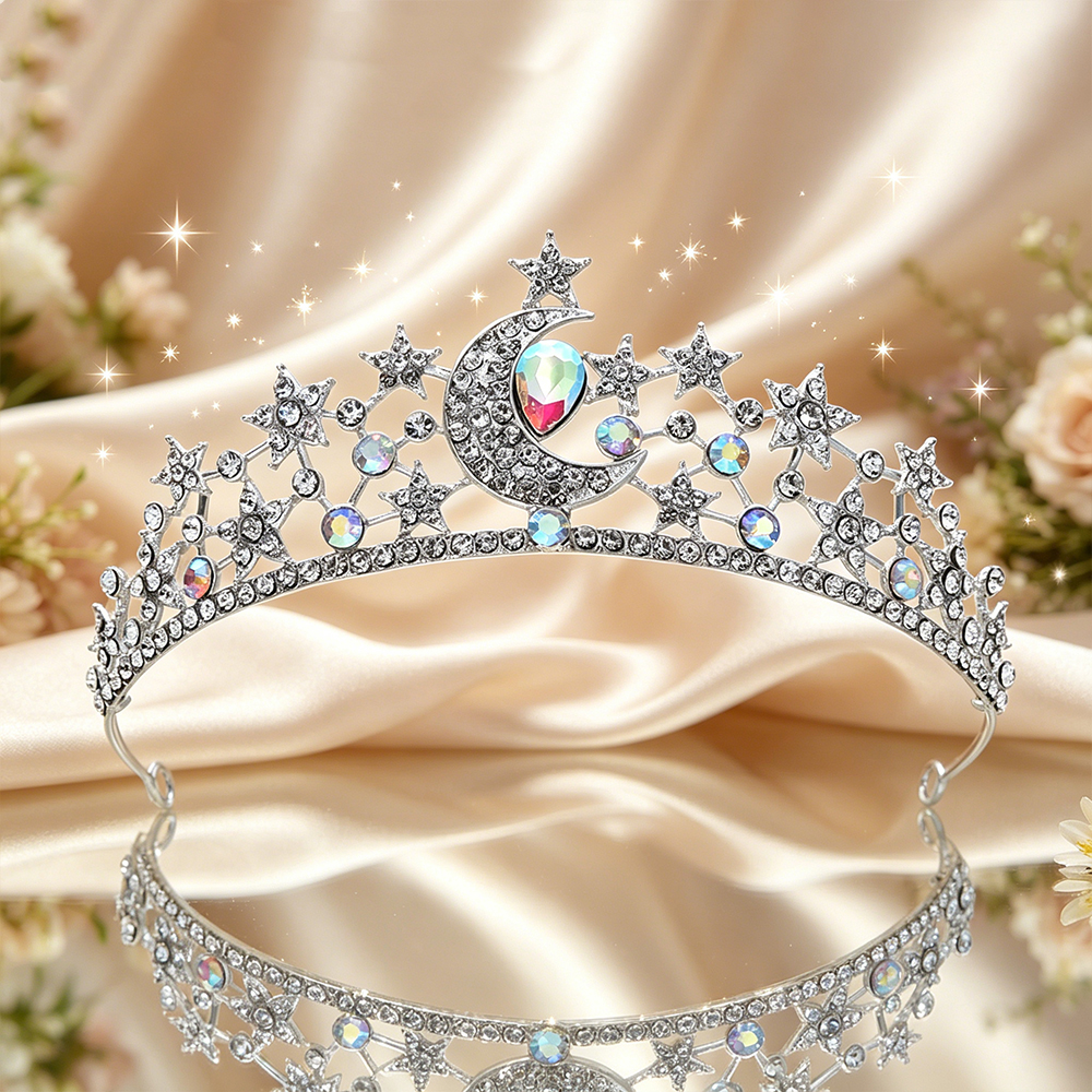 Moon Star Bridal Tiara Sparkli - đánh giá và giá Women Queen Fashion
