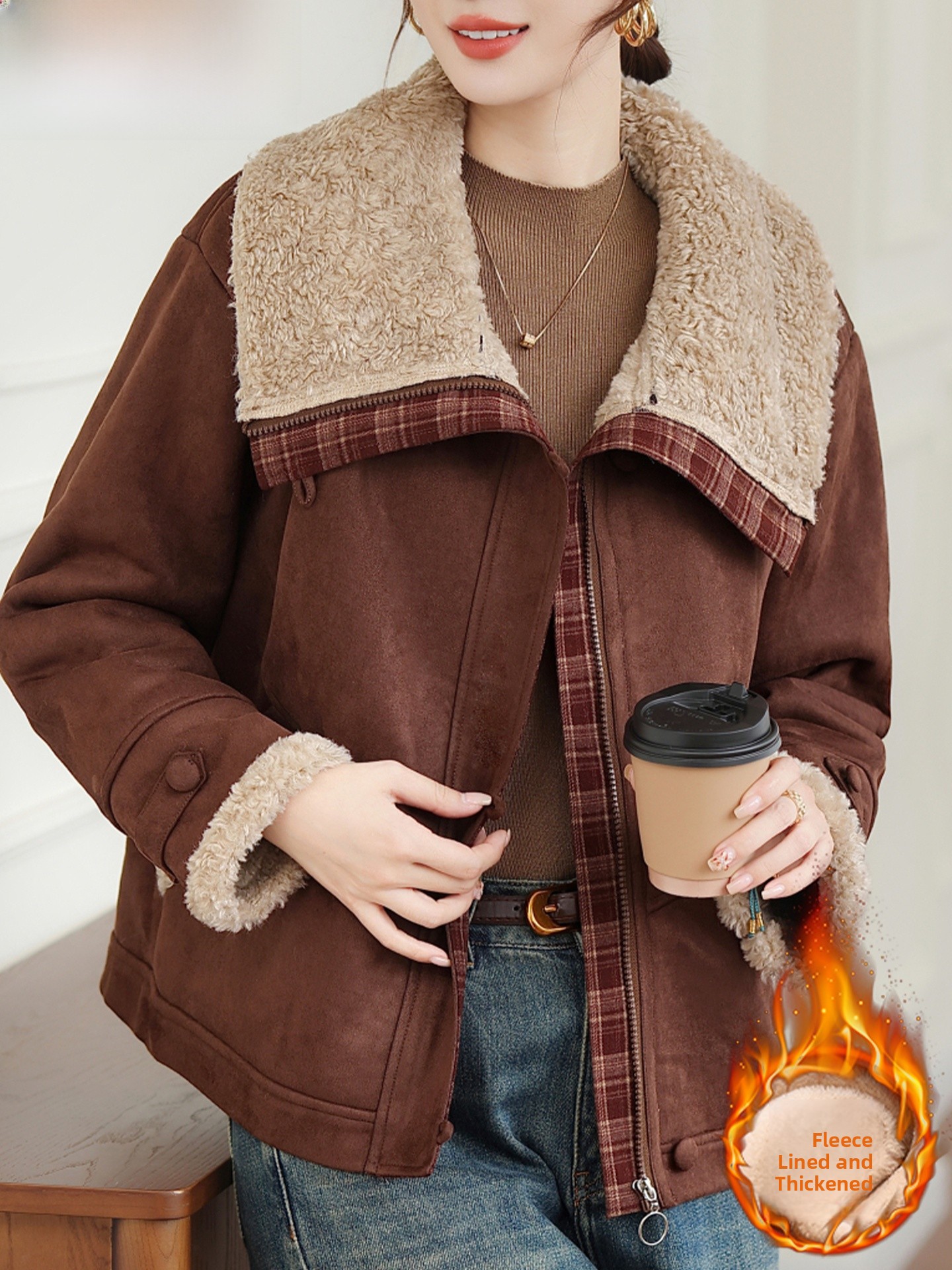 Lamb Fur Collar Parka Coat Win - đánh giá và giá Women Fashion Over 60
