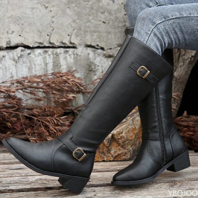 Retro minimalist Pleated Buckl - đánh giá và giá Women'S Fashion Boots 2025
