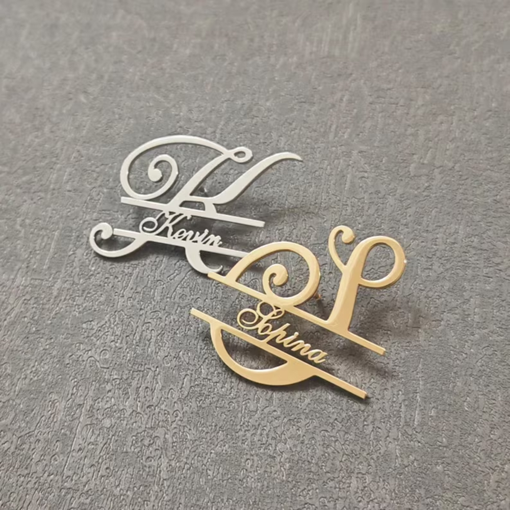 Custom Name Brooch initials Pi - đánh giá và giá Women Fashion Dress Names