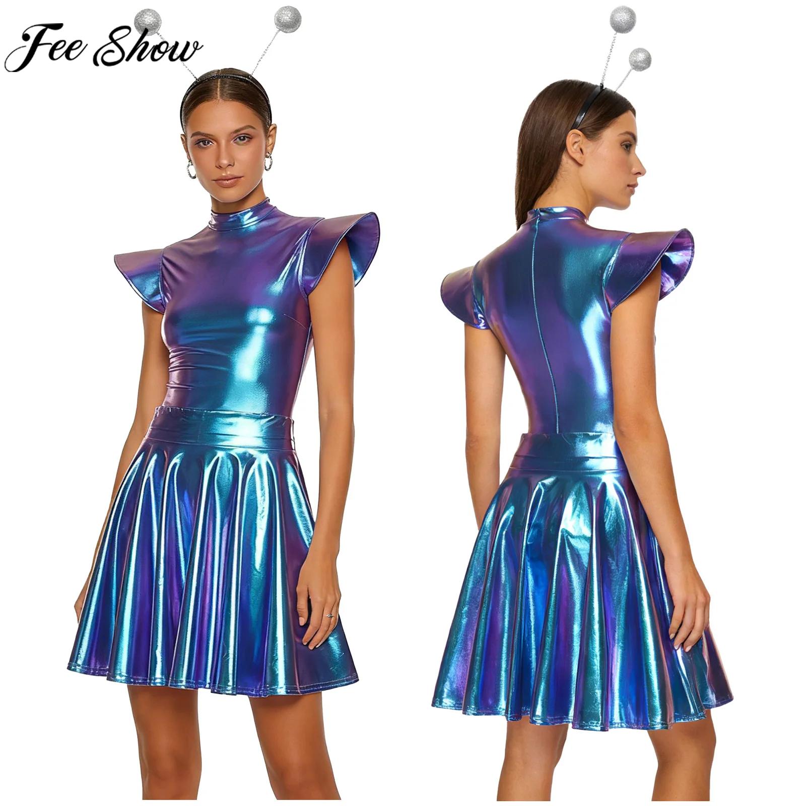 Women Halloween Alien Robot As - đánh giá và giá Pleated Skirt Women