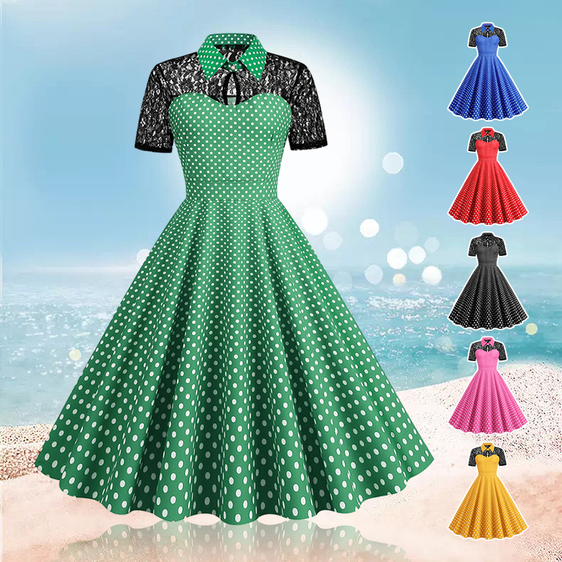 Polka Dot Printed Vintage Larg - đánh giá và giá Women'S Fashion Of The 60S