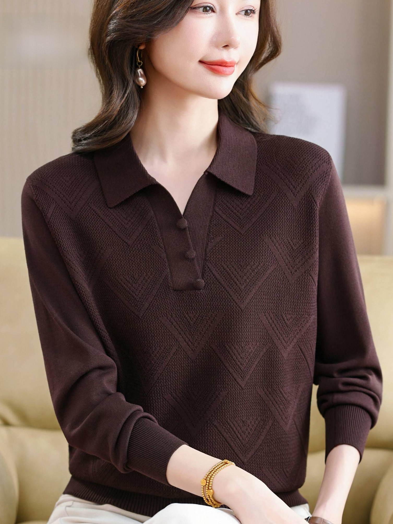 Casual  Neck Knitted Sweater L - đánh giá và giá Women Fashion Over 60