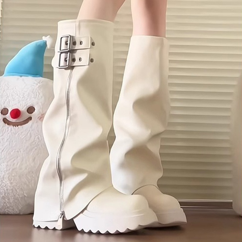 Punk Style Splicing Thick Bott - đánh giá và giá Women'S Fashion Riding Boots