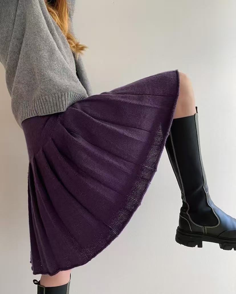 High waisted slimming versatil - đánh giá và giá Pleated Skirt Women