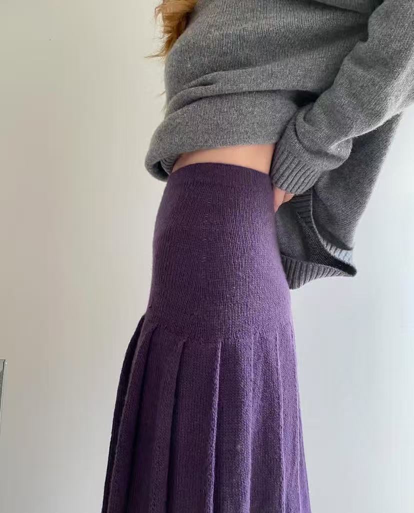 High waisted slimming versatil - đánh giá và giá Pleated Skirt Women