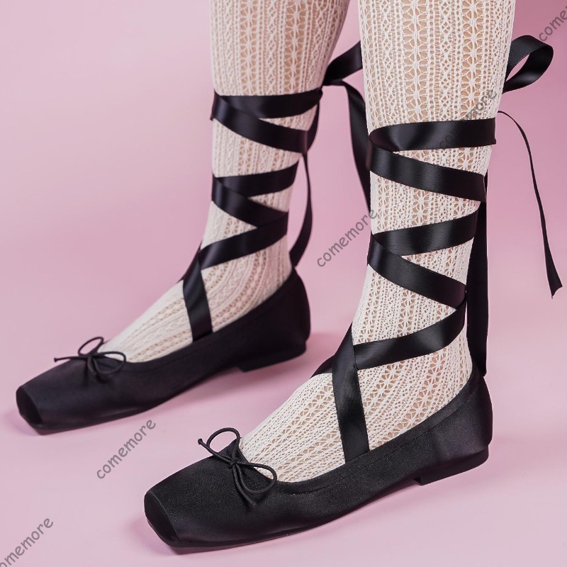Women's Satin Ribbon Tie Balle - đánh giá và giá Women'S Fashion Footwear