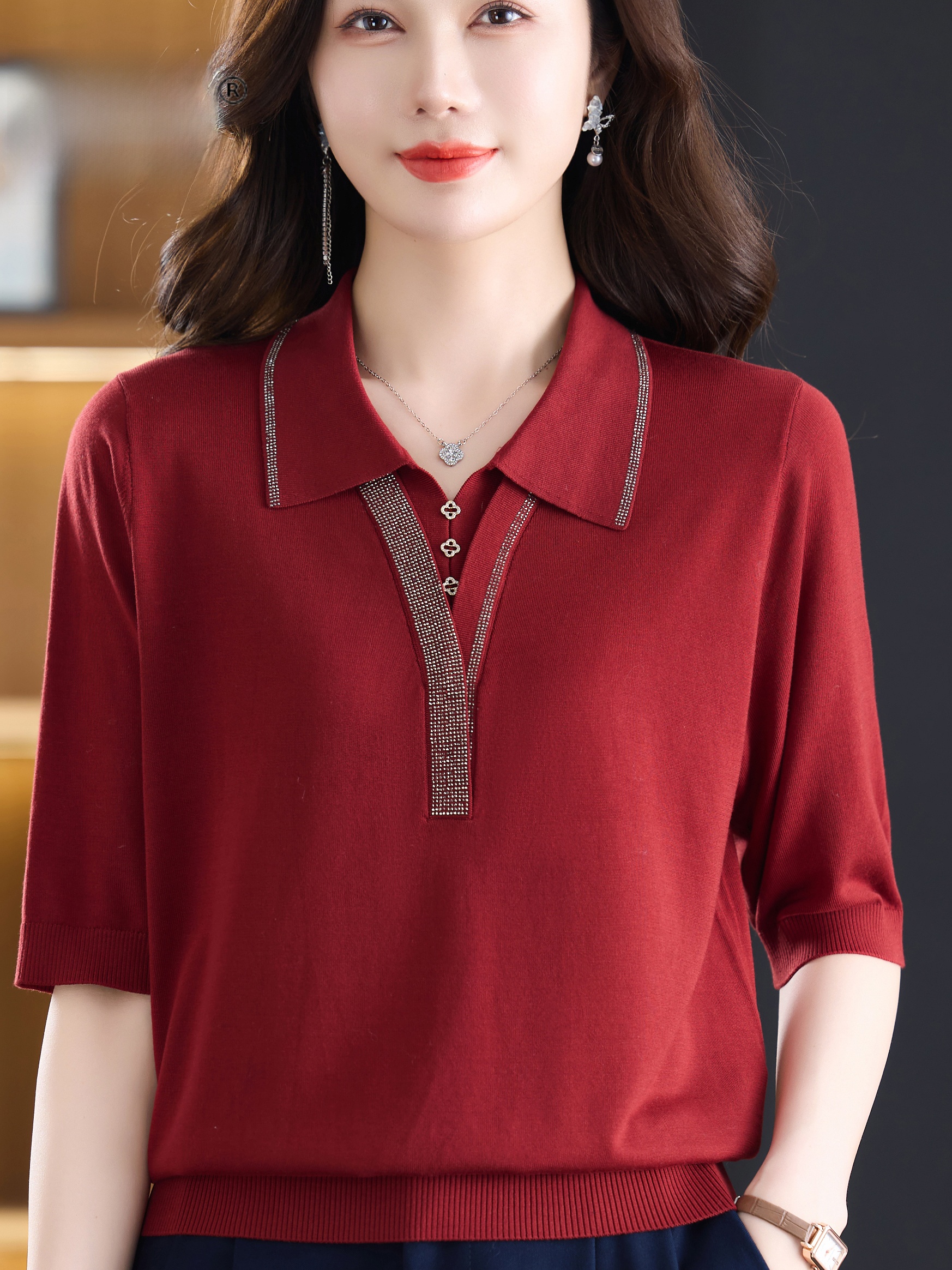 Fashionable V-Neck Short Sleev - đánh giá và giá Women Fashion Over 60
