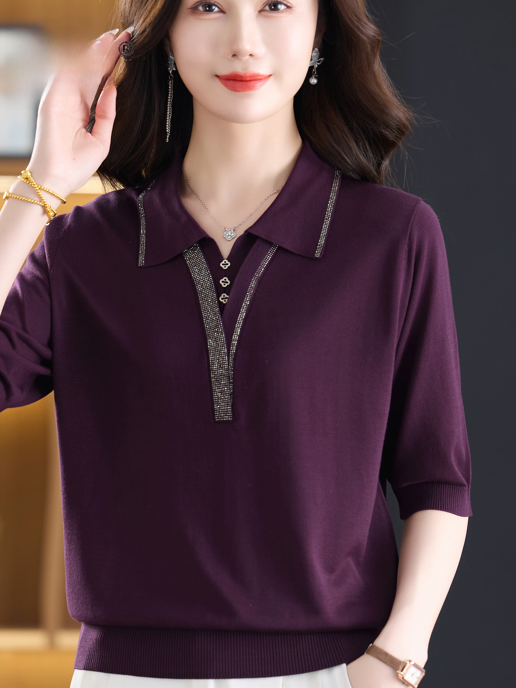 Fashionable V-Neck Short Sleev - đánh giá và giá Women Fashion Over 60