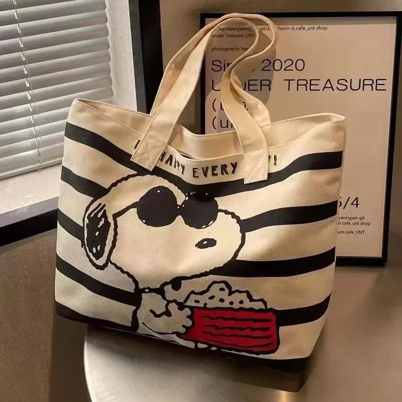 Snoopy Cartoon Large Capacity  - đánh giá và giá Canvas Tote Bag