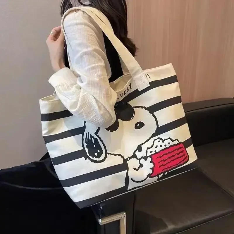 Snoopy Cartoon Large Capacity  - đánh giá và giá Canvas Tote Bag