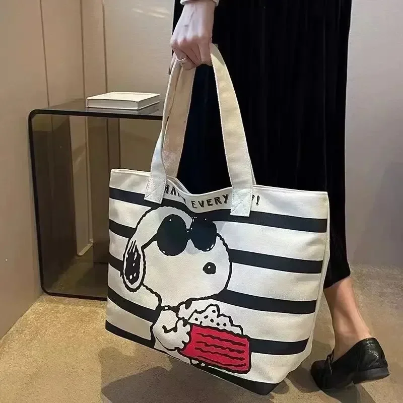 Snoopy Cartoon Large Capacity  - đánh giá và giá Canvas Tote Bag