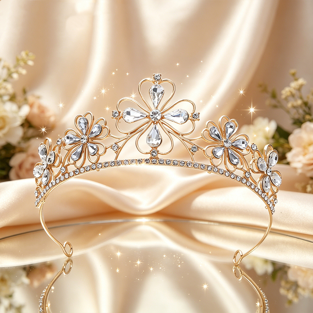 Baroque Four-Leaf Flower Cryst - đánh giá và giá Women Queen Fashion