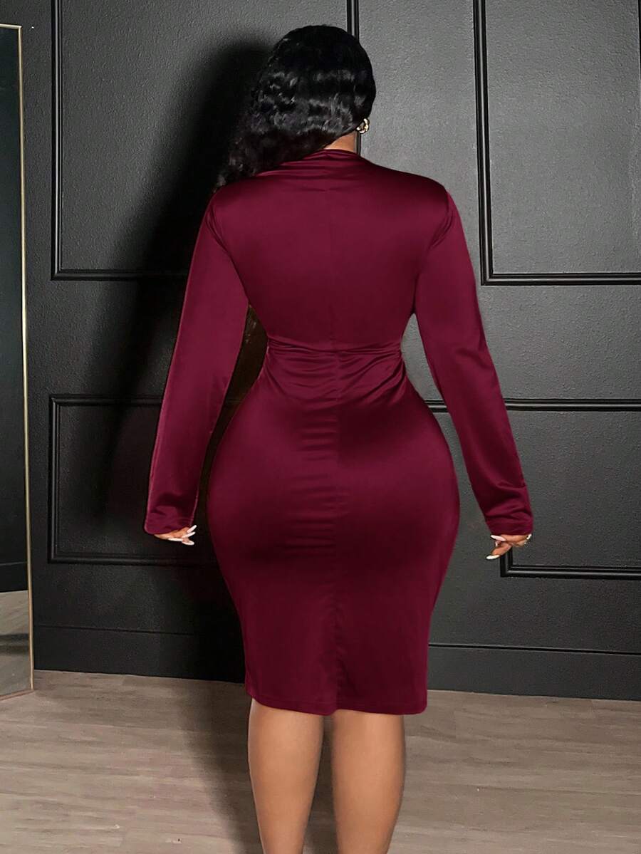 Elegant Sexy Ruched V-Neck Bod - đánh giá và giá Women'S Fashion Jersey