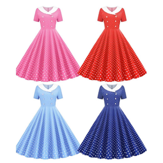 50S 60S Vintage Polka Dot Prin - đánh giá và giá Women'S Fashion Of The 60S
